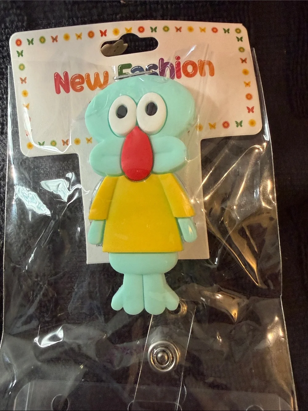 Cute Cartoon Mint Green Badge Reel with Yellow Outfit